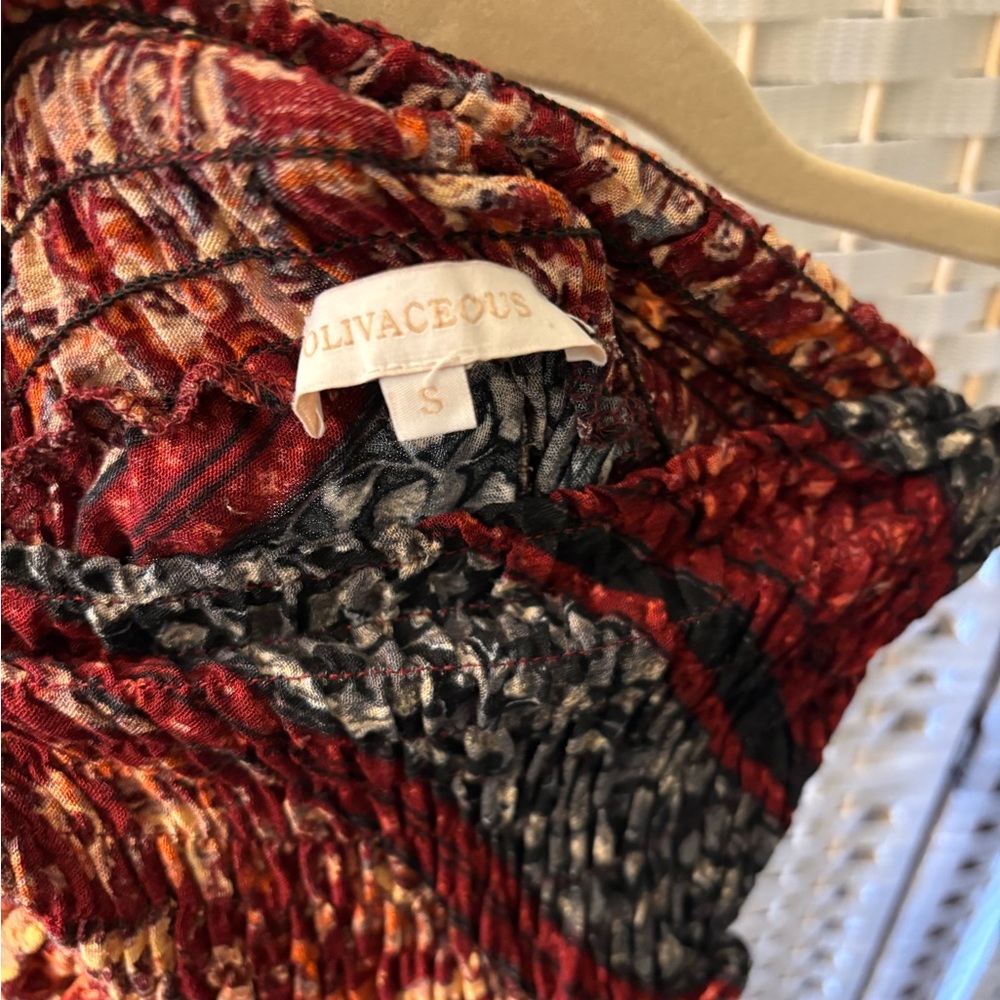 Olivaceous Multicolor Textured Blouse